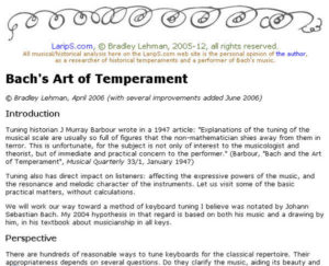 Bach's Art of Temperament by Bradley Lehman