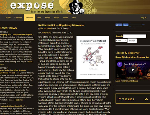 Hopelessly Microtonal featured in Expose Magazine